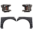 4-Piece Kit Driver and Passenger Side Halogen Headlight, With bulb(s), OE Replacement, Includes (2) Fender and (2) Headlight