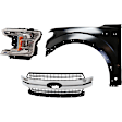 3-Piece Kit Driver Side Halogen Headlight, Includes (1) Fender, (1) Grille Assembly, and (1) Headlight, CAPA Certified