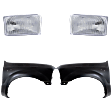 4-Piece Kit, Front, Driver and Passenger Side Fender, Includes (2) Fender and (2) Headlight