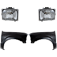 4-Piece Kit Front, Driver and Passenger Side Fender, Includes (2) Fender and (2) Headlight