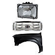 3-Piece Kit, Grille Chrome, Includes (1) Fender, (1) Grille, and (1) Headlight