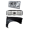 3-Piece Kit, Grille Chrome, Includes (1) Fender, (1) Grille, and (1) Headlight