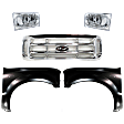 5-Piece Kit, Grille Chrome, Includes (2) Fender, (1) Grille, and (2) Headlight