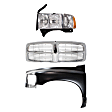 3-Piece Kit, Front, Driver Side Fender, Includes (1) Fender, (1) Grille, and (1) Headlight