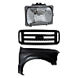 3-Piece Kit, Front, Passenger Side Fender, For Models With Short Bed, Includes (1) Fender, (1) Grille, and (1) Headlight