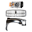 3-Piece Kit Passenger Side Halogen Headlight, New Body Style, Includes (1) Fender, (1) Grille Assembly, and (1) Headlight