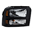 3-Piece Kit, Grille Painted Black Shell with Chrome Insert, Includes (1) Fender, (1) Grille, and (1) Headlight