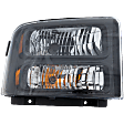 5-Piece Kit, Grille Painted Black Shell with Chrome Insert, Includes (2) Fender, (1) Grille, and (2) Headlight