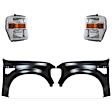 4-Piece Kit Driver and Passenger Side Halogen Headlight, With bulb(s), OE Replacement, CAPA Certified, Includes (2) Fender and (2) Headlight
