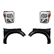 3-Piece Kit Driver and Passenger Side Halogen Headlight, Without bulb(s), OE Replacement, Includes (2) Fender and (1) Headlight