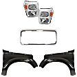 2016 Ford F-250 Super Duty - 5-Piece Kit Grille Shell, Chrome,  Includes (2) Fender, (1) Grille Shell, and (2) Headlight