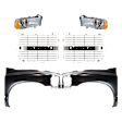 6-Piece Kit, Front, Driver and Passenger Side Fender, Includes (2) Fender, (2) Grille Insert, and (2) Headlight