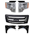 5-Piece Kit, Grille Matte Black, CAPA Certified, Includes (2) Fender, (1) Grille, and (2) Headlight