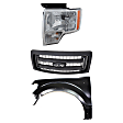 3-Piece Kit, Front, Driver Side Fender, CAPA Certified, Includes (1) Fender, (1) Grille, and (1) Headlight
