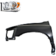 2-Piece Kit Driver Side Halogen Headlight, With bulb(s), OE Replacement, Includes (1) Fender and (1) Headlight