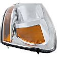 4-Piece Kit Driver and Passenger Side Halogen Headlight, With bulb(s), with Chrome Bezel with Amber Bar, OE Replacement, Includes (2) Fender and (2) Headlight