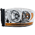 2-Piece Kit Driver Side Halogen Headlight, With bulb(s), with Chrome Bezel with Amber Bar, OE Replacement, Includes (1) Fender and (1) Headlight