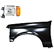 1988 Ford F-250 - 2-Piece Kit Driver Side Halogen Headlight, With bulb(s), OE Replacement,  Includes (1) Fender and (1) Headlight