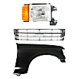 1987 Ford F-150 - 3-Piece Kit Front, Passenger Side Fender, Includes (1) Fender, (1) Grille, and (1) Headlight