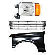 3-Piece Kit, Front, Driver Side Fender, Includes (1) Fender, (1) Grille, and (1) Headlight