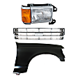 3-Piece Kit, Front, Passenger Side Fender, Includes (1) Fender, (1) Grille, and (1) Headlight