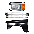 3-Piece Kit, Front, Driver Side Fender, Includes (1) Fender, (1) Grille, and (1) Headlight