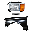 3-Piece Kit, Front, Driver Side Fender, Includes (1) Fender, (1) Grille, and (1) Headlight
