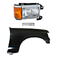 3-Piece Kit, Front, Passenger Side Fender, Includes (1) Fender, (1) Grille, and (1) Headlight