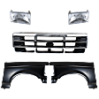 1992 Ford F-150 - 5-Piece Kit Front, Driver and Passenger Side Fender, Includes (2) Fender, (1) Grille, and (2) Headlight