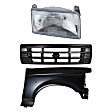 3-Piece Kit, Front, Passenger Side Fender, Includes (1) Fender, (1) Grille, and (1) Headlight