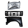 3-Piece Kit, Front, Driver Side Fender, Includes (1) Fender, (1) Grille, and (1) Headlight