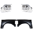 4-Piece Kit, Front, Driver and Passenger Side Fender, Old Body Style, Production Date From July 1996, Converts OE Headlights to Lightning Style, Includes (2) Fender and (2) Headlight