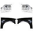 4-Piece Kit, Front, Driver and Passenger Side Fender, Includes (2) Fender and (2) Headlight