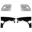 4-Piece Kit, Front, Driver and Passenger Side Fender, Includes (2) Fender and (2) Headlight