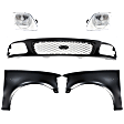 5-Piece Kit, Grille Paintable, 4WD, Includes (2) Fender, (1) Grille, and (2) Headlight