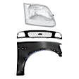 3-Piece Kit, Grille Paintable, 4WD, Includes (1) Fender, (1) Grille, and (1) Headlight