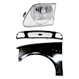 3-Piece Kit, Grille Paintable, Includes (1) Fender, (1) Grille, and (1) Headlight