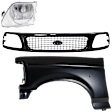 3-Piece Kit, Front, Driver Side Fender, Old Body Style, Production Date From July 1996, Converts OE Headlights to Lightning Style, Includes (1) Fender, (1) Grille, and (1) Headlight