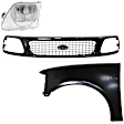 3-Piece Kit, Front, Driver Side Fender, Includes (1) Fender, (1) Grille, and (1) Headlight