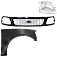 3-Piece Kit, Front, Passenger Side Fender, Includes (1) Fender, (1) Grille, and (1) Headlight