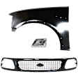 3-Piece Kit, Front, Driver Side Fender, Includes (1) Fender, (1) Grille, and (1) Headlight