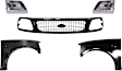 5-Piece Kit, Front, Driver and Passenger Side Fender, Includes (2) Fender, (1) Grille, and (2) Headlight