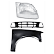 3-Piece Kit, Grille Black, Includes (1) Fender, (1) Grille, and (1) Headlight