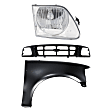 3-Piece Kit, Grille Black, Includes (1) Fender, (1) Grille, and (1) Headlight