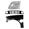 3-Piece Kit, Front, Driver Side Fender, Includes (1) Fender, (1) Grille, and (1) Headlight