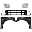 5-Piece Kit, Front, Driver and Passenger Side Fender, Includes (2) Fender, (1) Grille, and (2) Headlight