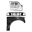 3-Piece Kit, Front, Passenger Side Fender, Includes (1) Fender, (1) Grille, and (1) Headlight