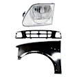 3-Piece Kit, Front, Driver Side Fender, Includes (1) Fender, (1) Grille, and (1) Headlight