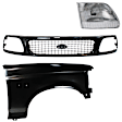 3-Piece Kit, Front, Passenger Side Fender, Old Body Style, CAPA Certified, Includes (1) Fender, (1) Grille, and (1) Headlight