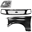 3-Piece Kit, Front, Driver Side Fender, Old Body Style, CAPA Certified, Includes (1) Fender, (1) Grille, and (1) Headlight